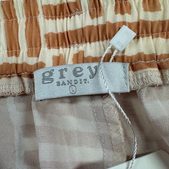 Grey Bandit Pants Womens Large Orange Striped Wide Leg Palazzo Resort Boho New - Picture 3 of 13